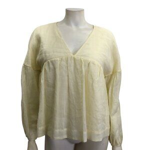 EVERY $88 V NECK LONG‎ SLEEVE YELLOW TOP SM NEW WITH TAG